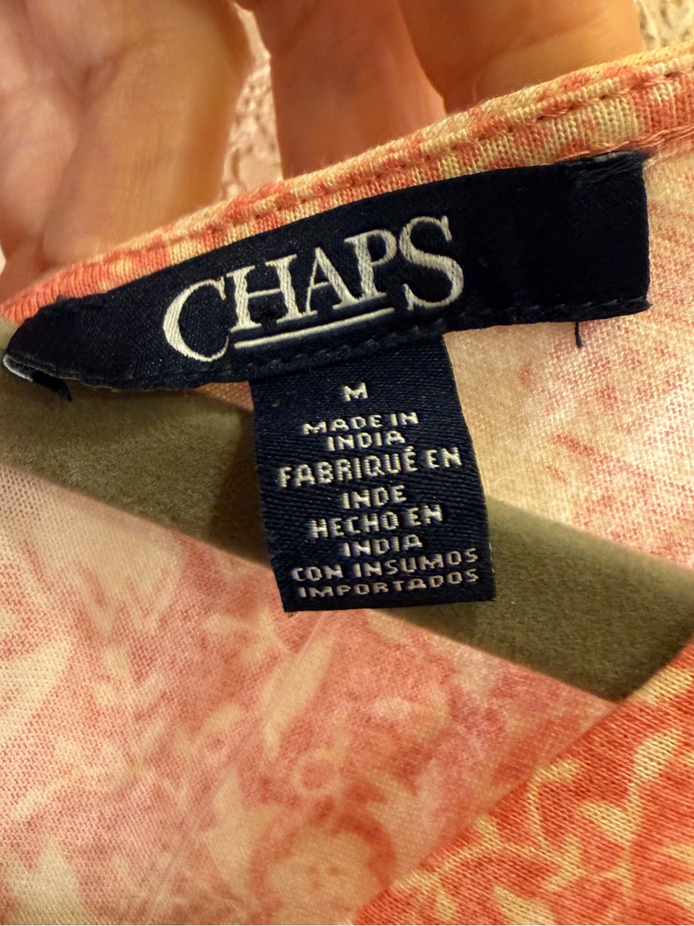Chaps Women’s Coral/Cream Paisley Prairie Cotton Sleeveless Maxi Dress sz M - Picture 7 of 14